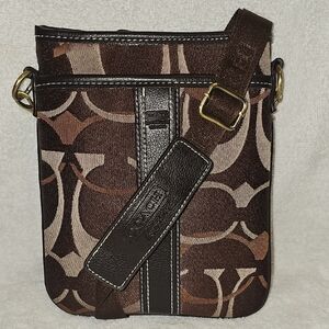 Coach Crossbody Hampton Classic Satchel CC Logos Cross Body TOTE BRASS Clasp VTG